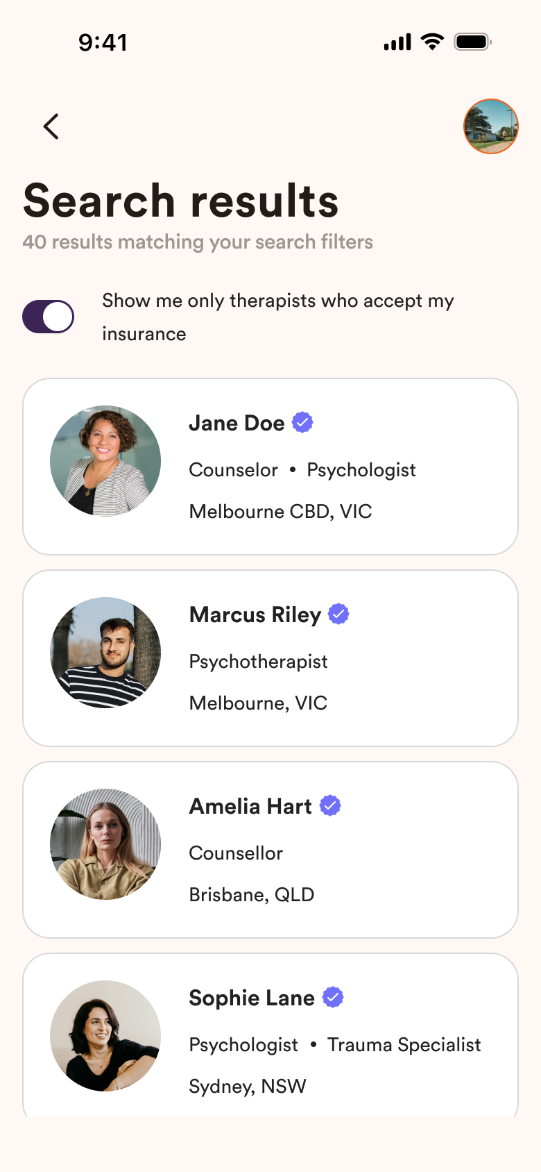 Compare therapists by style, approach and price